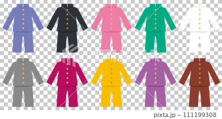 カラフルでシンプルな学ランのアイコンセット（冬服）／uniform 111199308