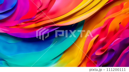 colorful abstract painting with flowing, wavy shapes in bright colors. 111200111