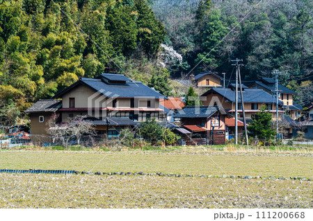 【重要伝統的建造物群保存地区】大屋町大杉　春の養蚕住宅の風景1　兵庫県養父市 111200668