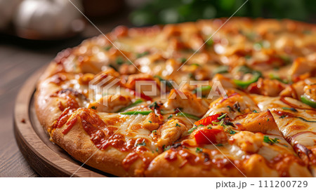 Close up view of delicious pizza. Fast food concept. Close up view of delicious pizza. Fast food concept. 111200729