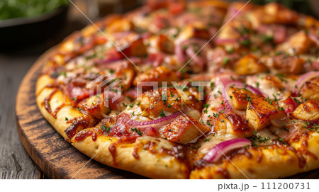 Close up view of delicious pizza. Fast food concept. Close up view of delicious pizza. Fast food concept. 111200731