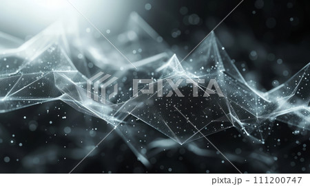 Black and white color Abstract Geometrical Data Wave representing futuristic data wave. Black and white color Abstract Geometrical Data Wave representing futuristic data wave. 111200747