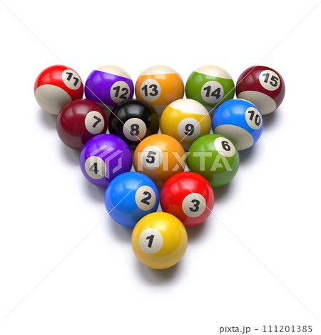 Pool balls starting position 3D Pool balls starting position 3D 111201385