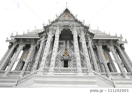 Silver church at Wat Don Yai in Pathum Thani, Bangkok, Thailand. 111202003