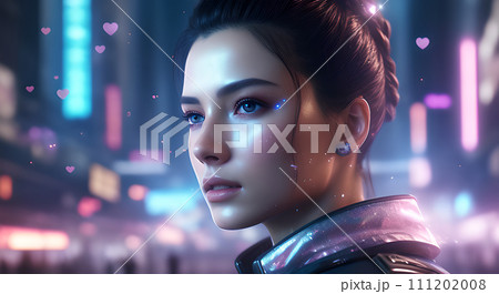 AI-generated content. women female person city lifestyles, lady street portrait fashion young adult, outdoors beauty walk looking urban, travel horizontal outside night, dark face model light asian 111202008