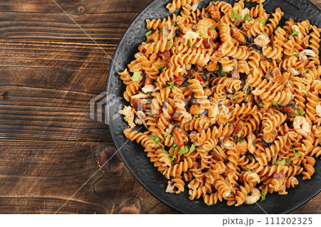 Pasta with mussels, seafood pasta. Pasta with mussels, seafood pasta. 111202325