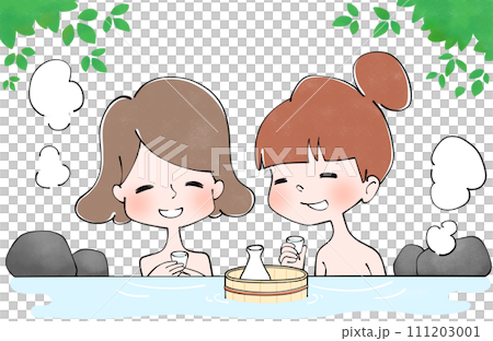 夏天的女人在露天浴池喝酒 111203001