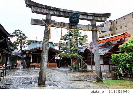 【京都】春の京都ゑびす神社 境内から望む二の鳥居と本殿 【京都】春の京都ゑびす神社 境内から望む二の鳥居と本殿 111203940