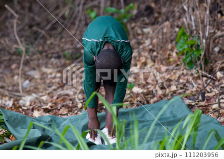 child in sports training in the park. outdoor sports. child in sports training in the park. outdoor sports. 111203956