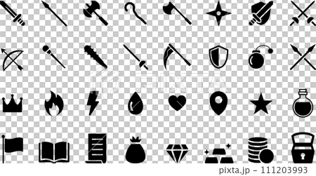 單色 RPG 遊戲圖示集 111203993