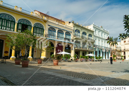 Moorish-style buildings in Havana's Old Square. Cuba. 111204074