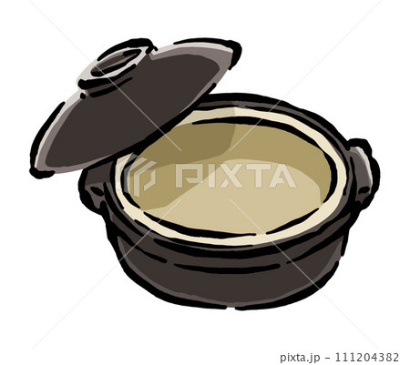 土鍋のシンプルな手書きイラストのイラスト素材 [111204382] - PIXTA