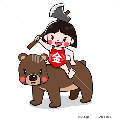 クマにまたがる金太郎のイラスト素材 [111204403] - PIXTA