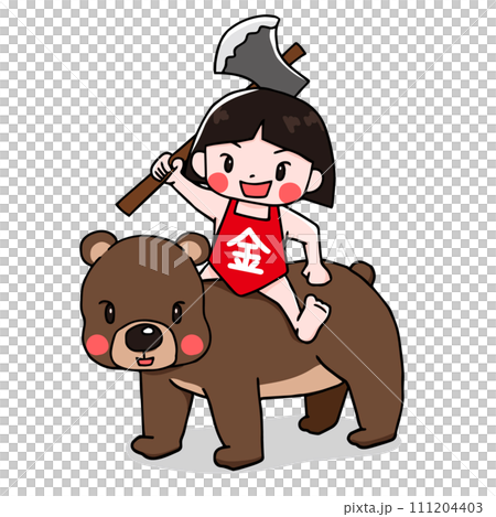 クマにまたがる金太郎のイラスト素材 [111204403] - PIXTA
