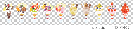 Parfait line illustration Parfait line illustration 111204407