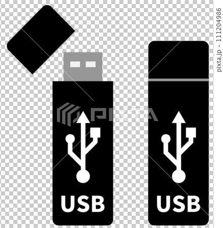 USBメモリのイラスト 黒 USBメモリのイラスト 黒 111204986