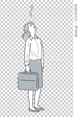 白目をむいて立ち尽くす女性1 111205054
