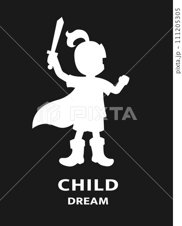 A child in a knight s costume. 111205305