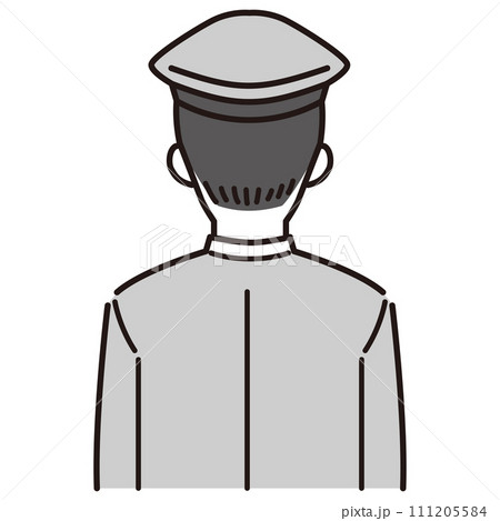 後ろを向く警察官イラスト 後ろを向く警察官イラスト 111205584