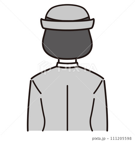 後ろを向く警察官イラスト 後ろを向く警察官イラスト 111205598