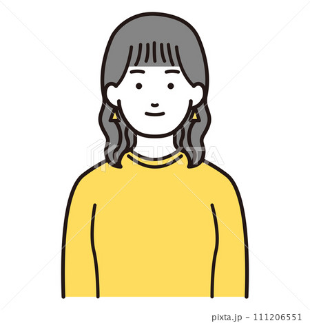 正面を向く女性イラスト 111206551