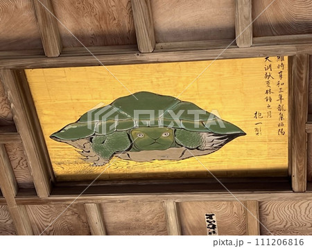 江島神社奥津宮の八方睨みの亀天井画 111206816