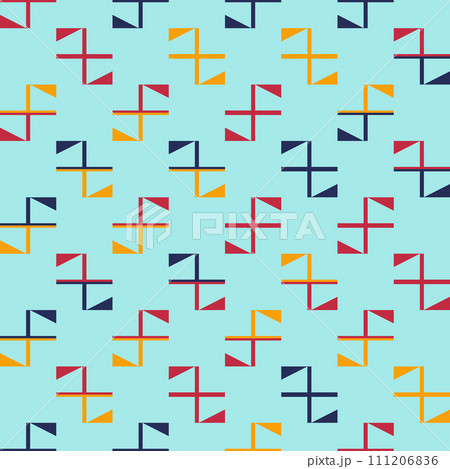 Geo shapes seamless pattern. Vector illustration for print, cover, decor, wallpaper design.  111206836
