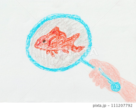 子供が描いた金魚の絵 子供が描いた金魚の絵 111207792