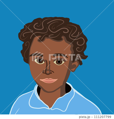 Vector illustration of a portrait of a black boy. 111207799