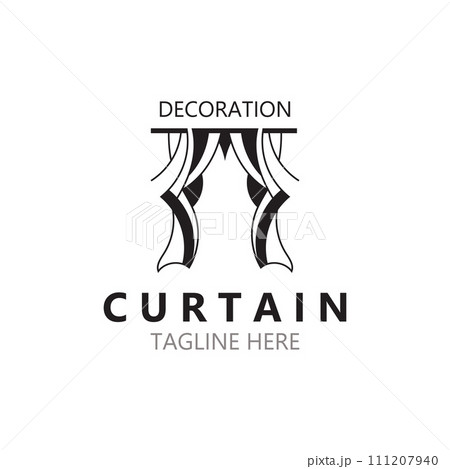 Curtain logo decoration style minimalist elegant vector design illustration Curtain logo decoration style minimalist elegant vector design illustration 111207940