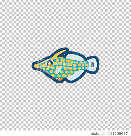 かわいいテングカワハギのイラスト	 111209087