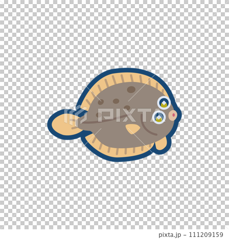 かわいいベロガレイのイラスト	 111209159