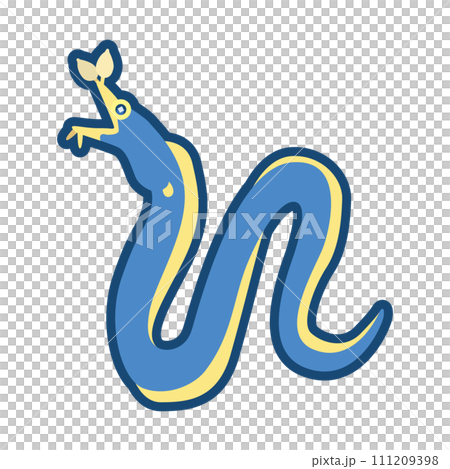 Illustration of a cute moray eel (male) Illustration of a cute moray eel (male) 111209398