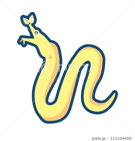 かわいいハナヒゲウツボ（メス）のイラスト	 111209400