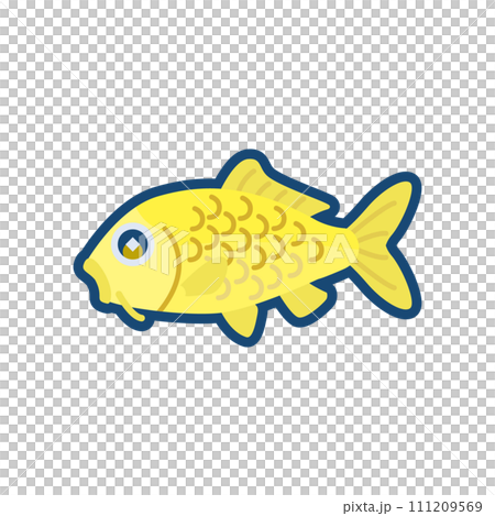 可愛的錦鯉魚(金色)的插圖 可愛的錦鯉魚(金色)的插圖 111209569