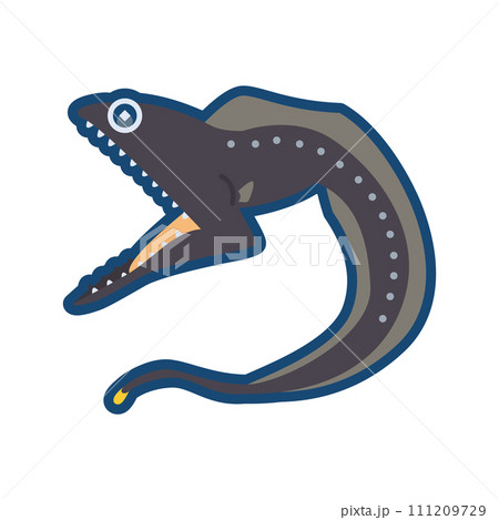 かわいいフクロウナギのイラスト かわいいフクロウナギのイラスト 111209729