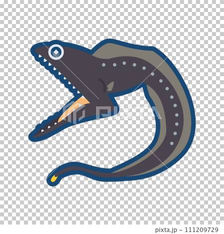 かわいいフクロウナギのイラスト かわいいフクロウナギのイラスト 111209729