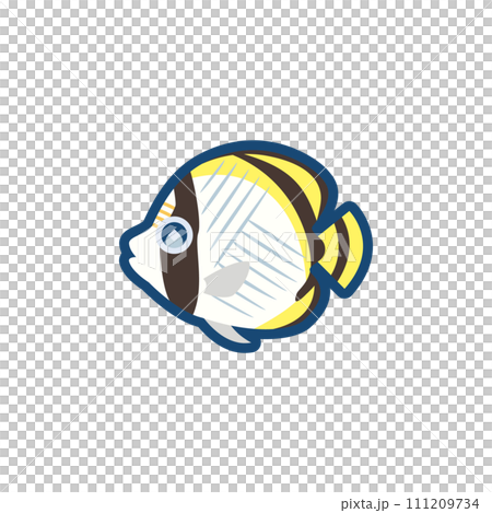 可愛的松雞蝴蝶魚的插圖 可愛的松雞蝴蝶魚的插圖 111209734