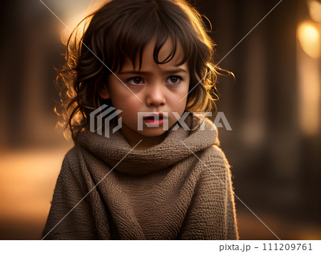 Child crying small waist warm light detailedのイラスト素材 [111209761] - PIXTA