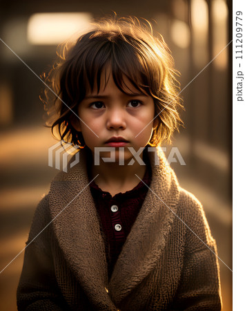 Child crying small waist warm light detailedのイラスト素材 [111209779] - PIXTA