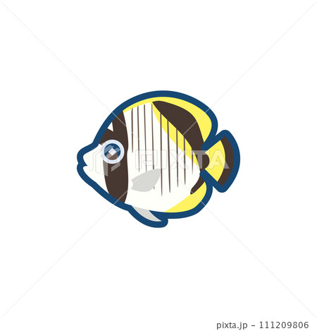 かわいいニセフウライチョウチョウウオのイラスト かわいいニセフウライチョウチョウウオのイラスト 111209806