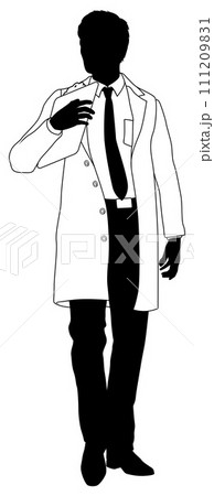 Scientist Engineer Survey Clipboard Man Silhouette 111209831