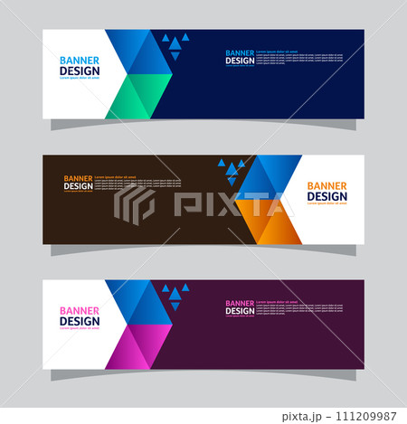 Vector set of landscape banner background design concept. Web background business layout template Vector set of landscape banner background design concept. Web background business layout template 111209987
