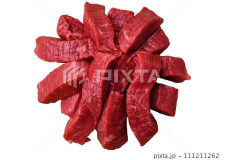 Juicy fresh raw beef meat with salt, spices and herbs 111211262