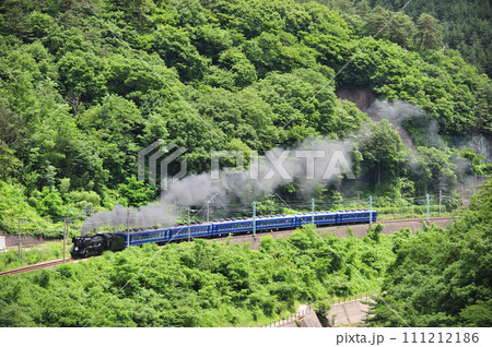 上越線　上牧ー水上　JR東日本　D51-498＋12系（高崎）　SLみなかみ 111212186