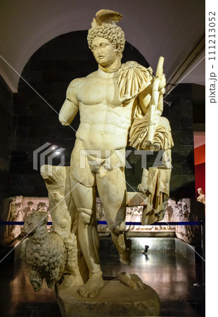 Marble statues of gods and emperors of antiquity in the Museum of Antiquities of Antalya, Turkey. Marble statues of gods and emperors of antiquity in the Museum of Antiquities of Antalya, Turkey. 111213052