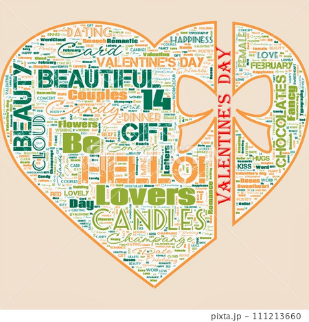 Word Cloud of the Happy Valentibne's Day as background 111213660
