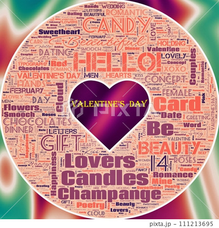 Word Cloud of the Happy Valentibne's Day as background 111213695