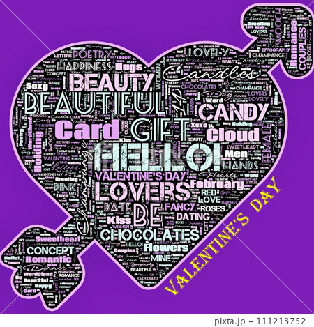 Word Cloud of the Happy Valentine's Day as background 111213752