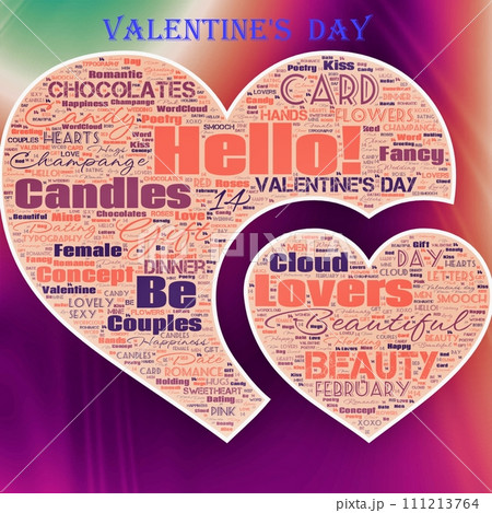 Word Cloud of the Happy Valentine's Day as background 111213764